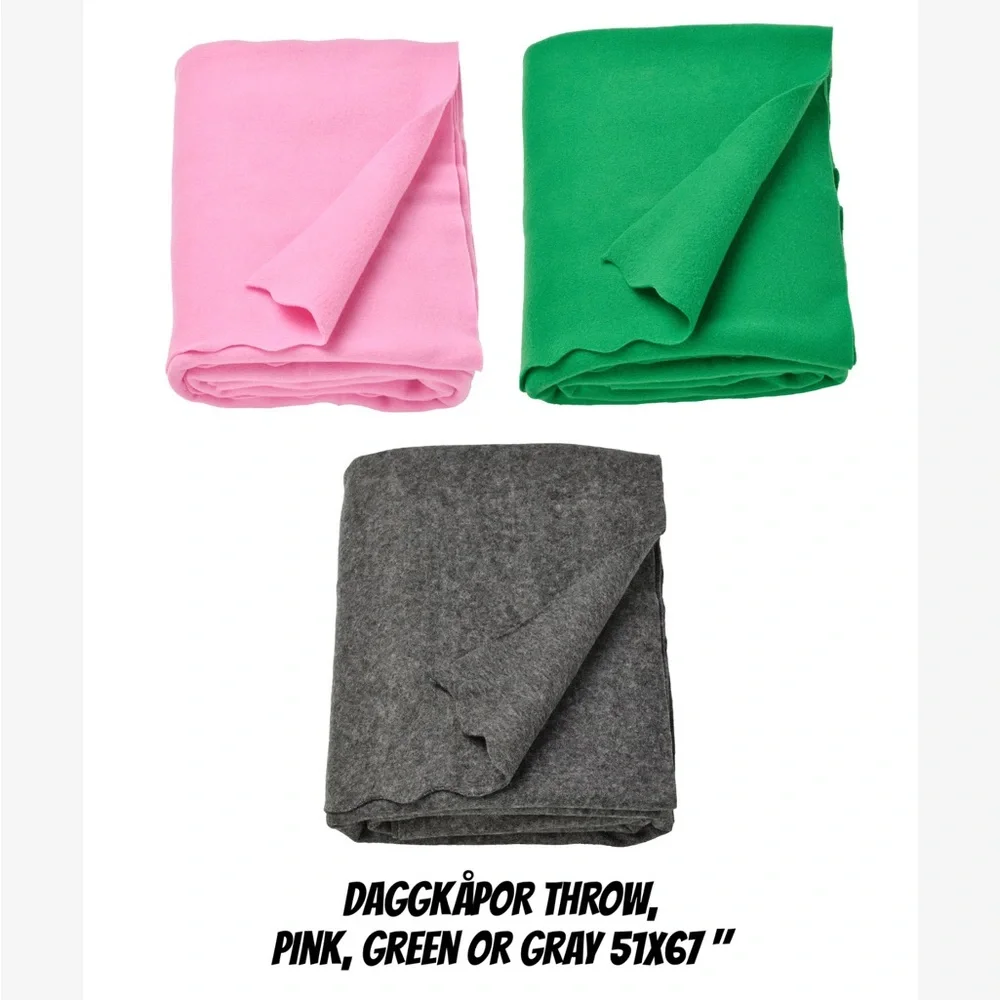 Pink, Green or Gray Cozy Throw - you choose color
